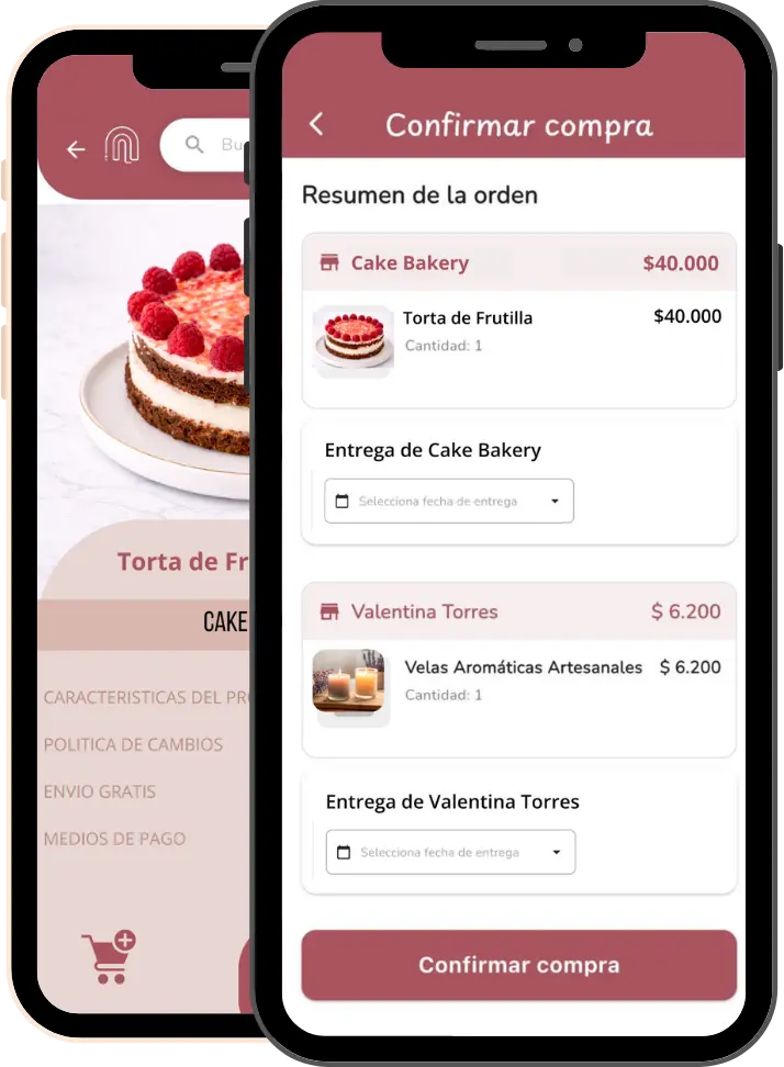 Aplicación mostrando cómo checkoutear productos